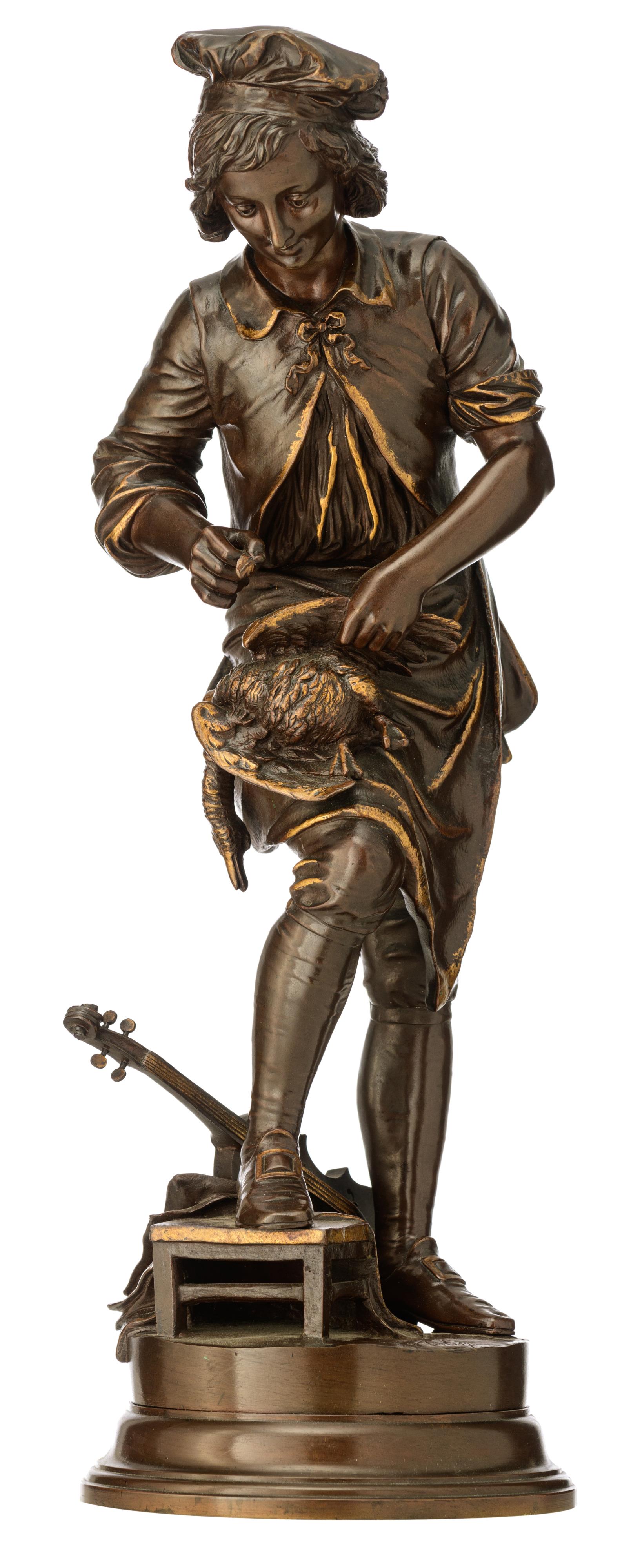 Espi‚ A., 'Au clair de la lune', a patinated bronze sculpture, H 53 cm