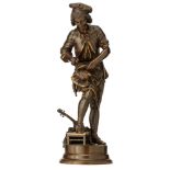 Espi‚ A., 'Au clair de la lune', a patinated bronze sculpture, H 53 cm