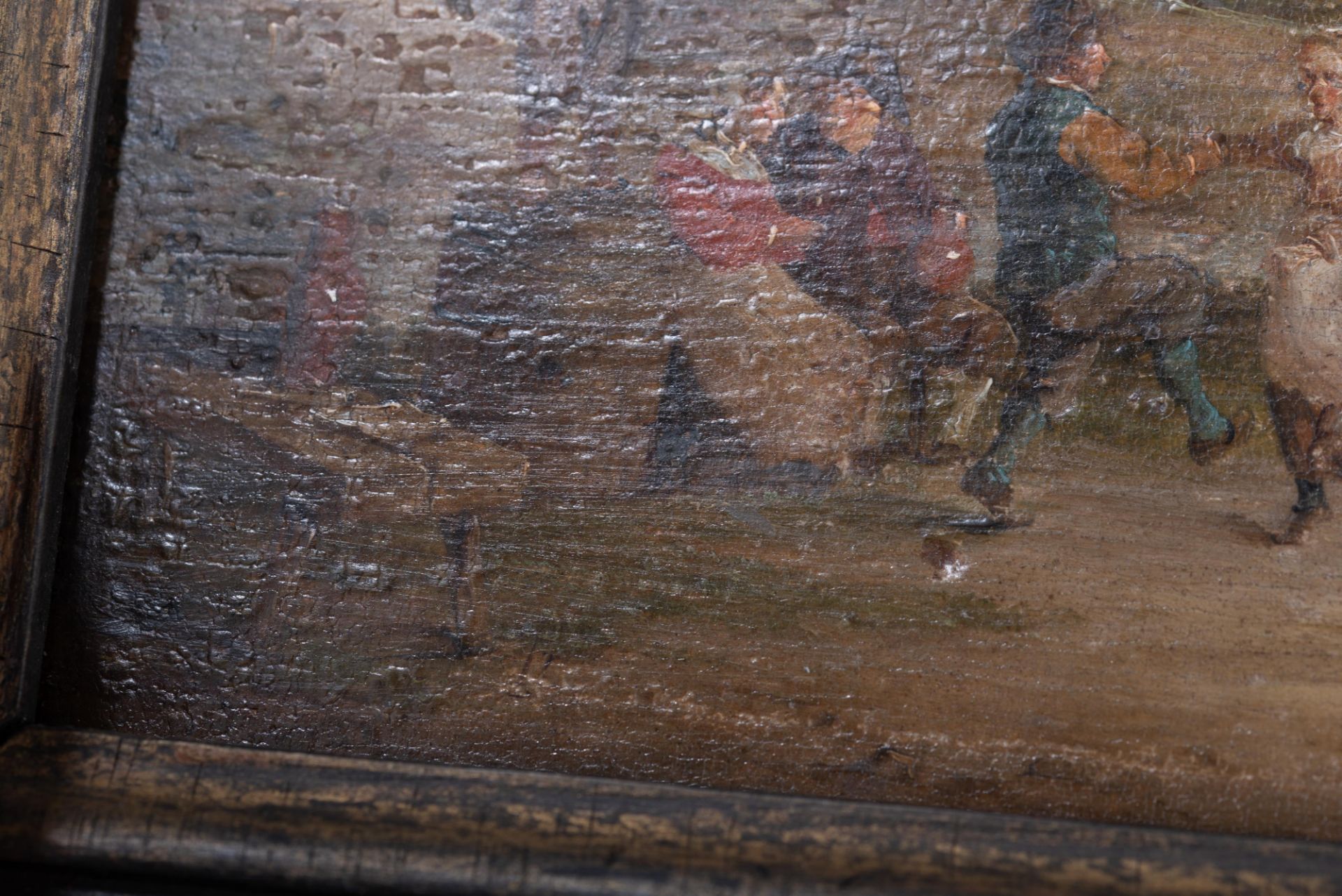 No visible signature, 'The Peasant Wedding', in the manner of David II Teniers, 18thC, oil on an oak - Image 11 of 14