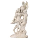 A Carrara marble copy after the famous sculpture of Apollo en Daphne (one of Ovid's Metamorphoses) b