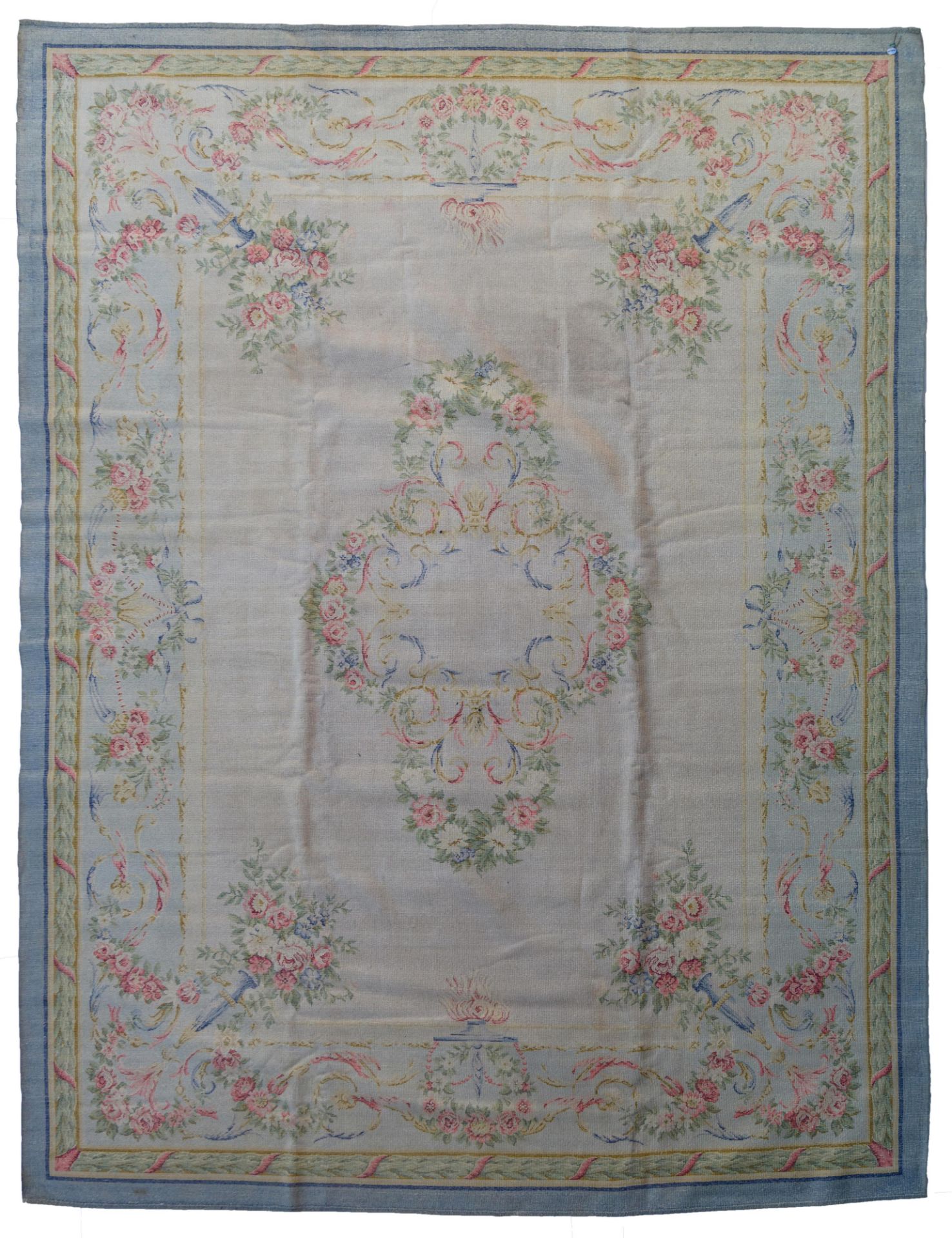 An Aubusson rug, floral decorated, wool, 302 x 397 cm - Bild 2 aus 8