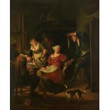A fine copy after a famous genre painting by Jan Steen (signed 'J. Steen'), 'The Love Proposal', 19t