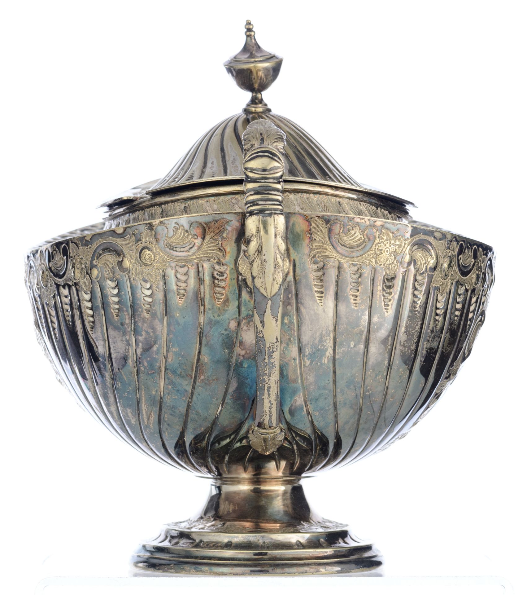 An English Neoclassical silver coffee pot with an ebony handle and knob, hallmarked Birmingham, date - Image 9 of 18