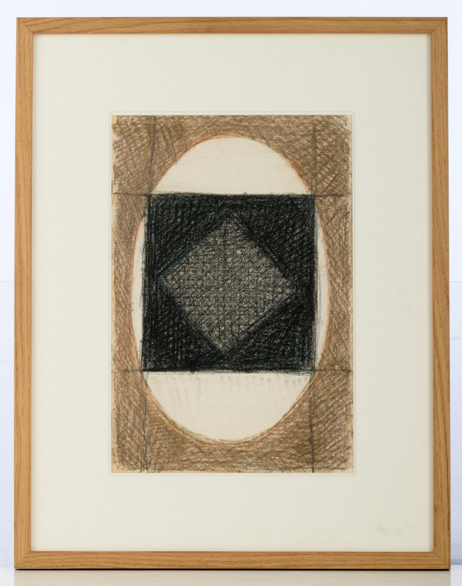 Van Severen D, an untitled geometric abstraction, charcoal and crayon on paper, 29 x 43 cm, Is possi - Image 2 of 5