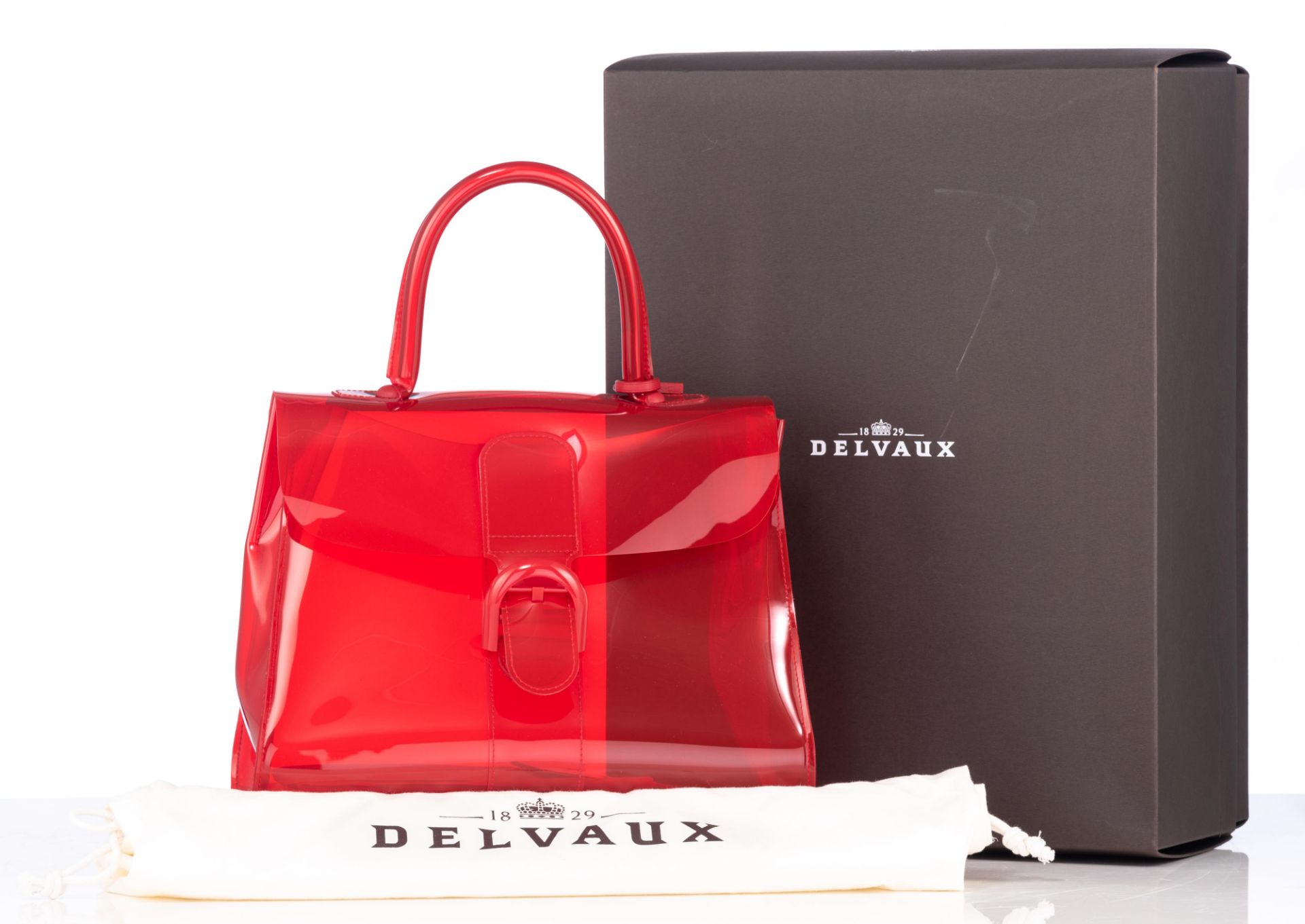 A vinyl Delvaux Brillant Chaperon Rouge MM handbag, H 22 - W 29 - D 14,5 cm - Image 2 of 13