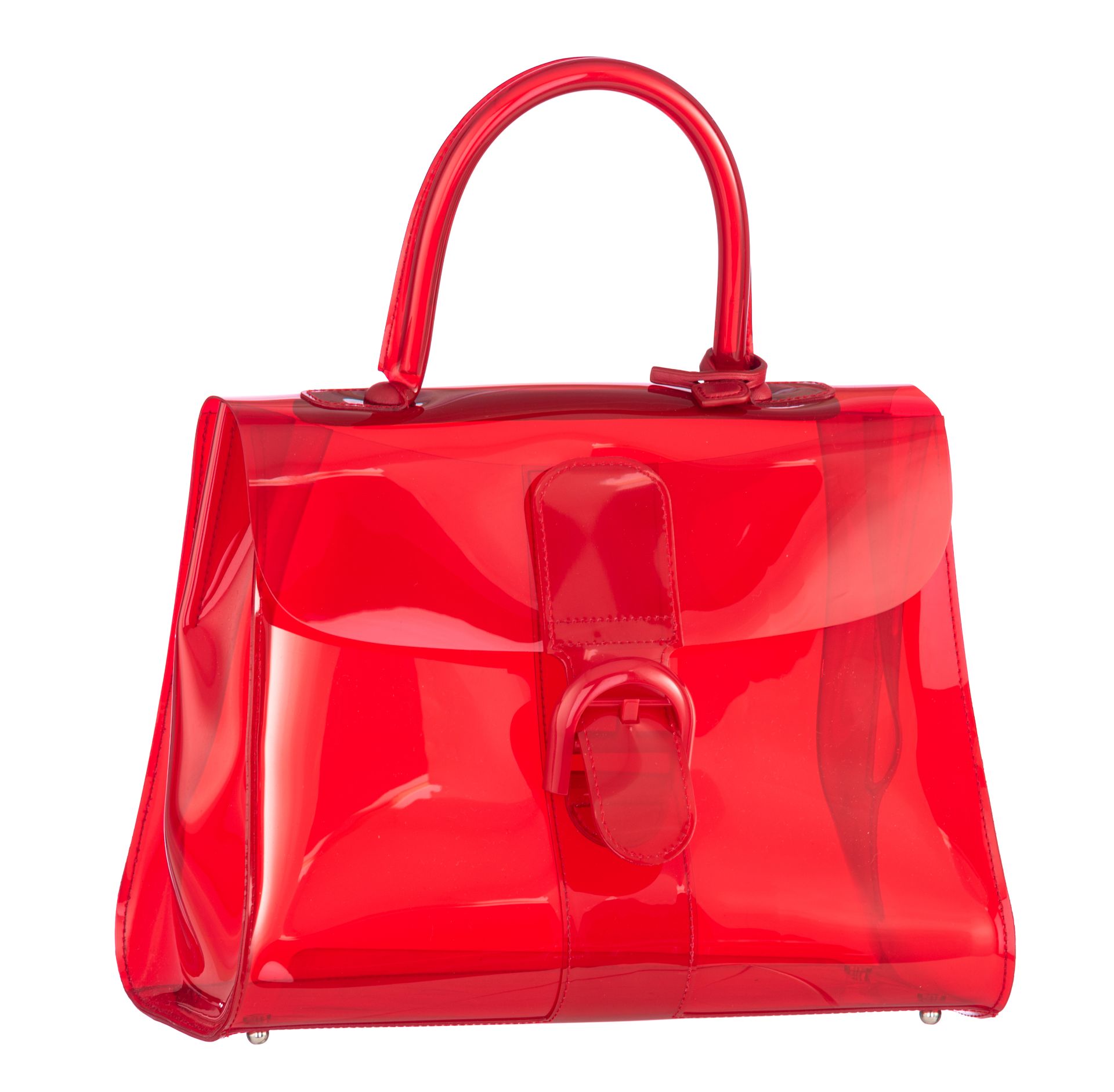 A vinyl Delvaux Brillant Chaperon Rouge MM handbag, H 22 - W 29 - D 14,5 cm