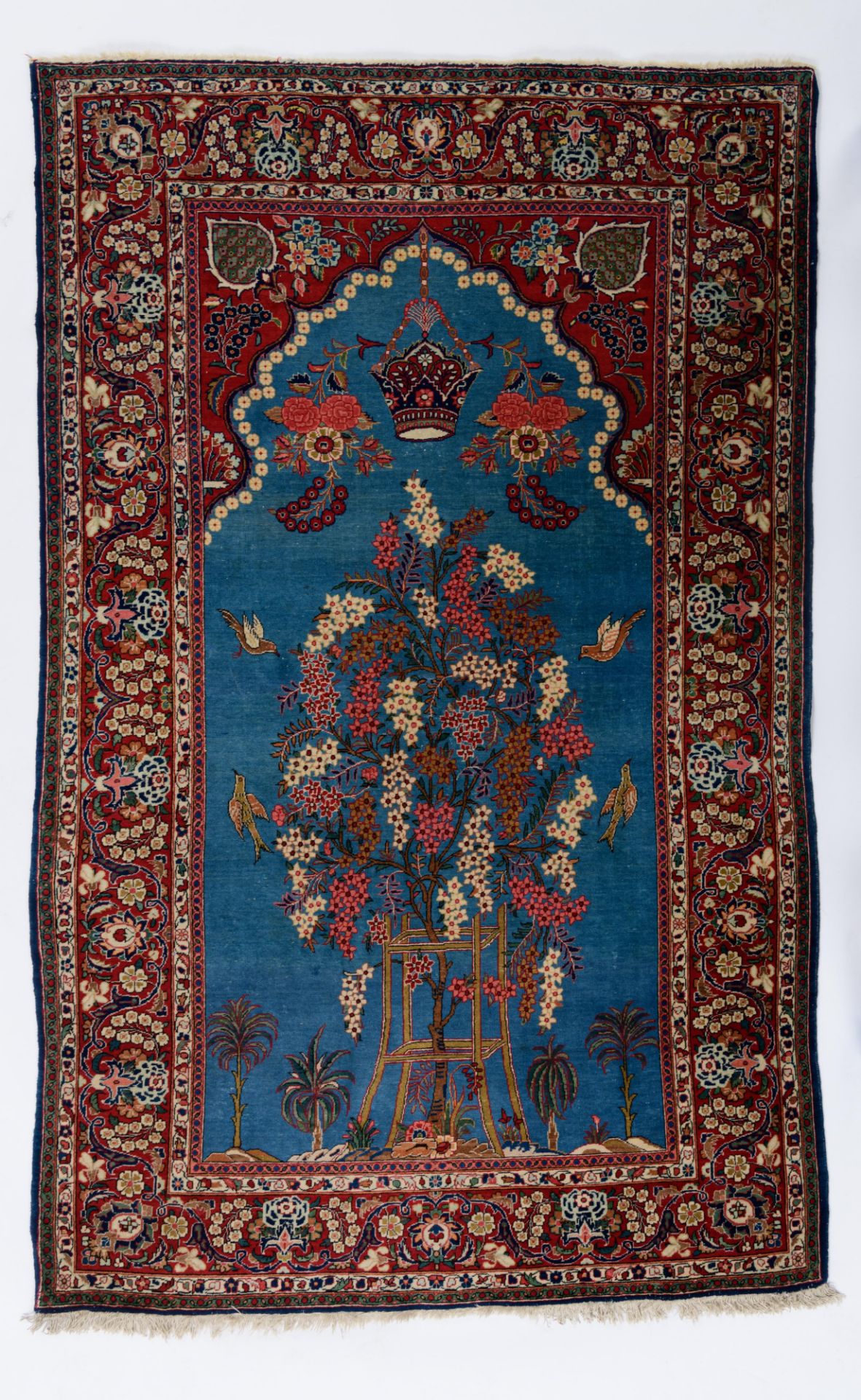 An Oriental Kashan carpet, decorated with the tree of life, added: a floral decorated carpet, 138 x - Bild 13 aus 13