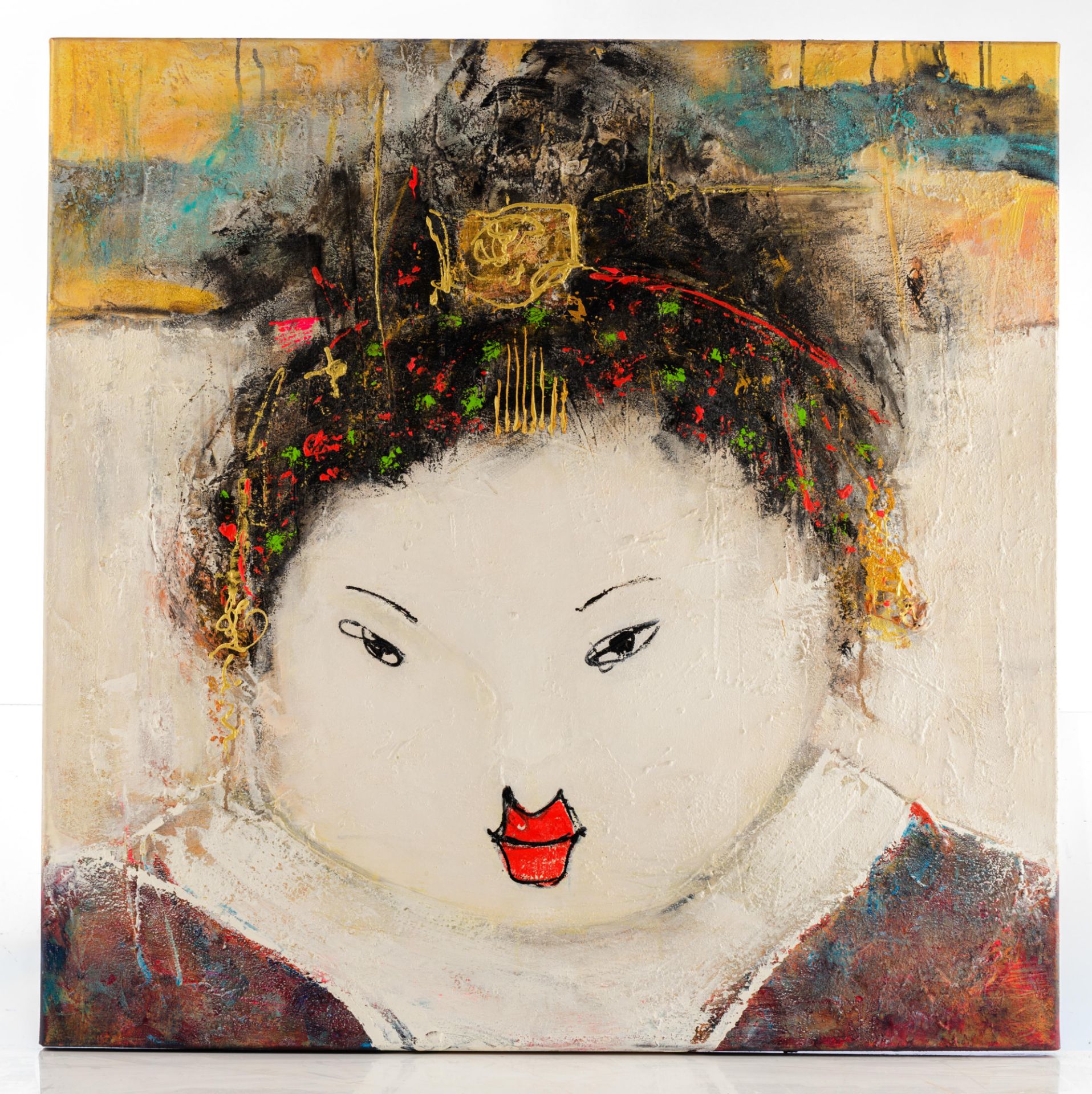 Warrens T., 'Sushi girl II', oil on canvas, 100 x 100 cm - Bild 2 aus 4