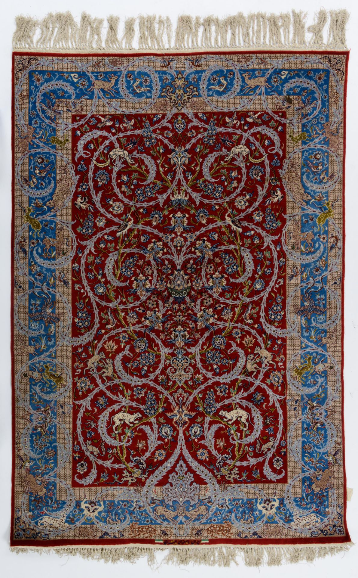 An Oriental Isphahan carpet, floral decorated, added: a ditto carpet, decorated with various exotic - Bild 4 aus 10