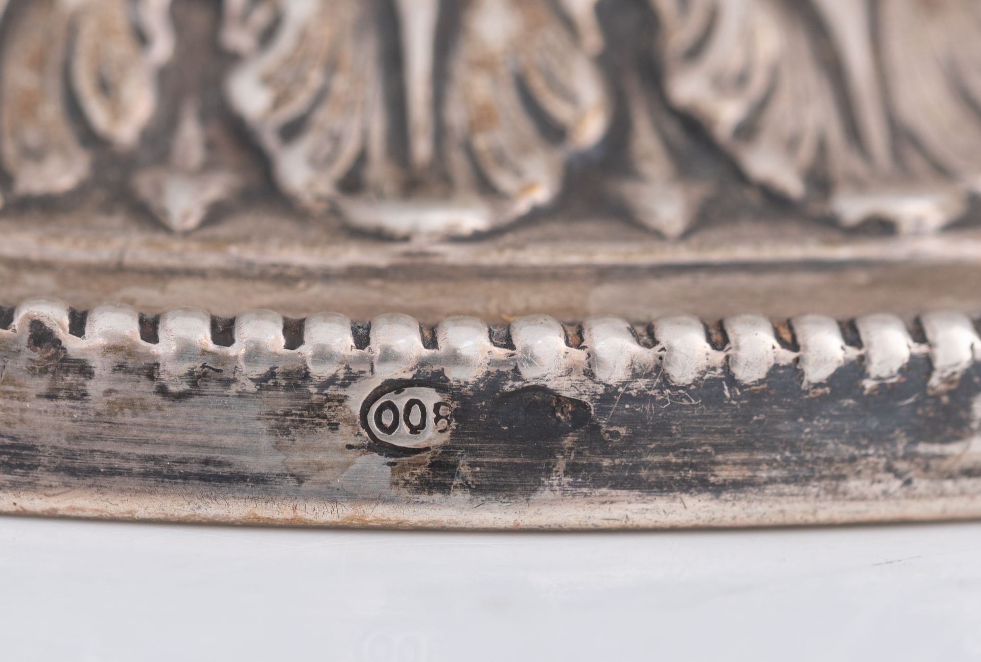 A pair of silver Neoclassical candlesticks, Belgian, maker's mark P.A., 800/000. Added: a silver Neo - Image 29 of 40