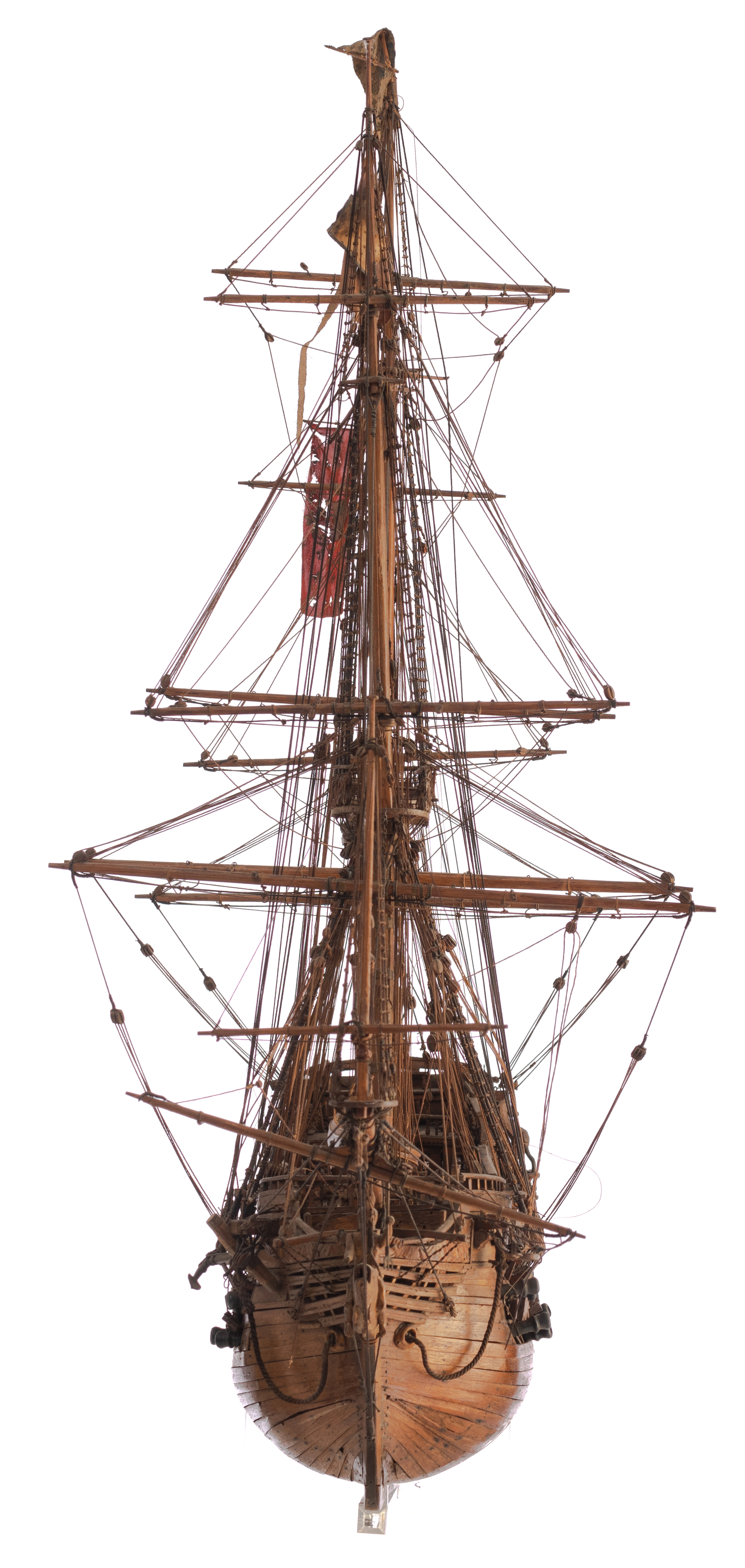 The 'Neptune', a 19thC ship model of a 17thC Spanish galleon, on a plexiglass base, H 110 - W 117 cm - Image 4 of 8