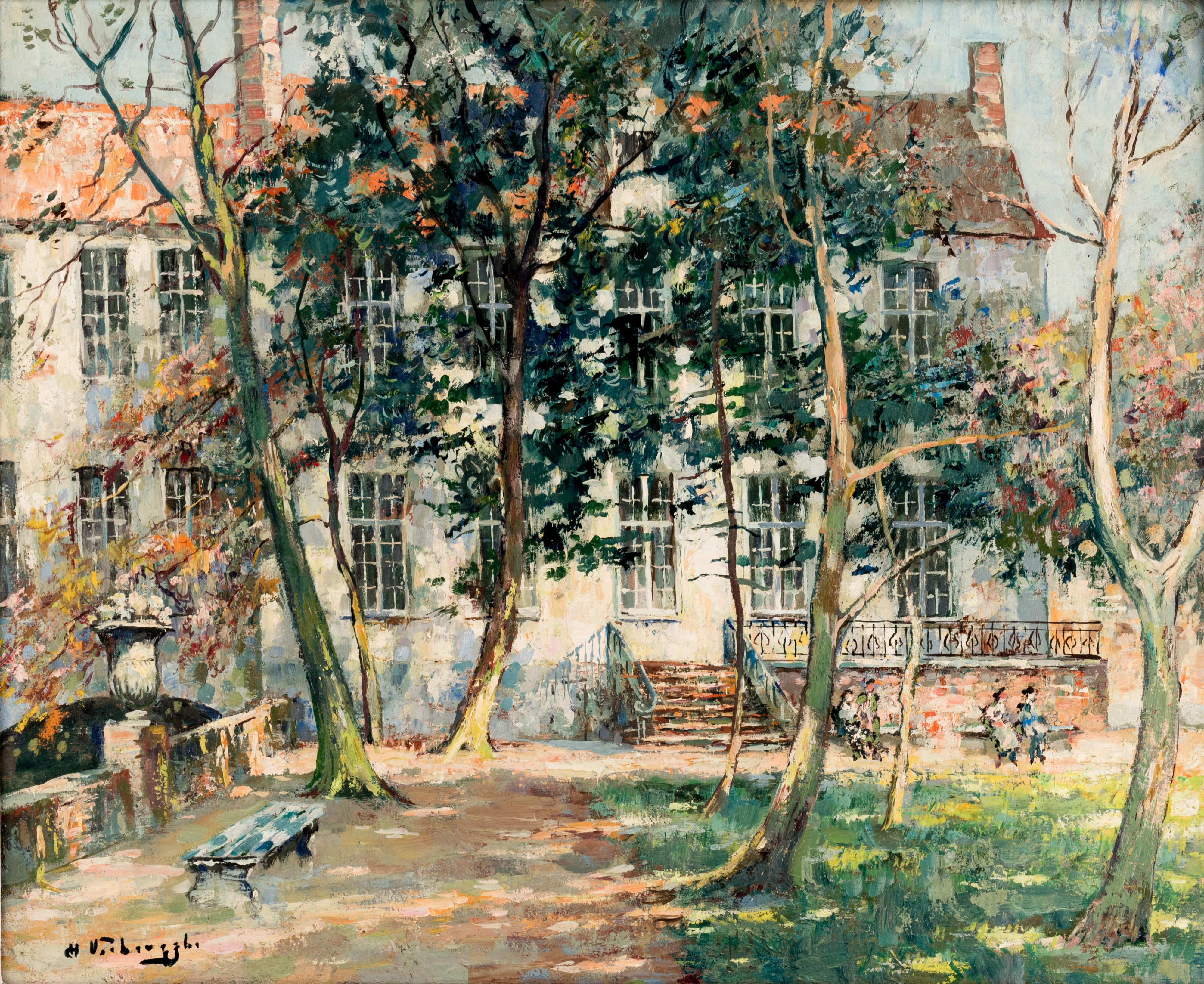 Verbrugghe Ch., 'Jardin de Gruuthuse … Bruges, le matin', oil on canvas, 50 x 61 cm