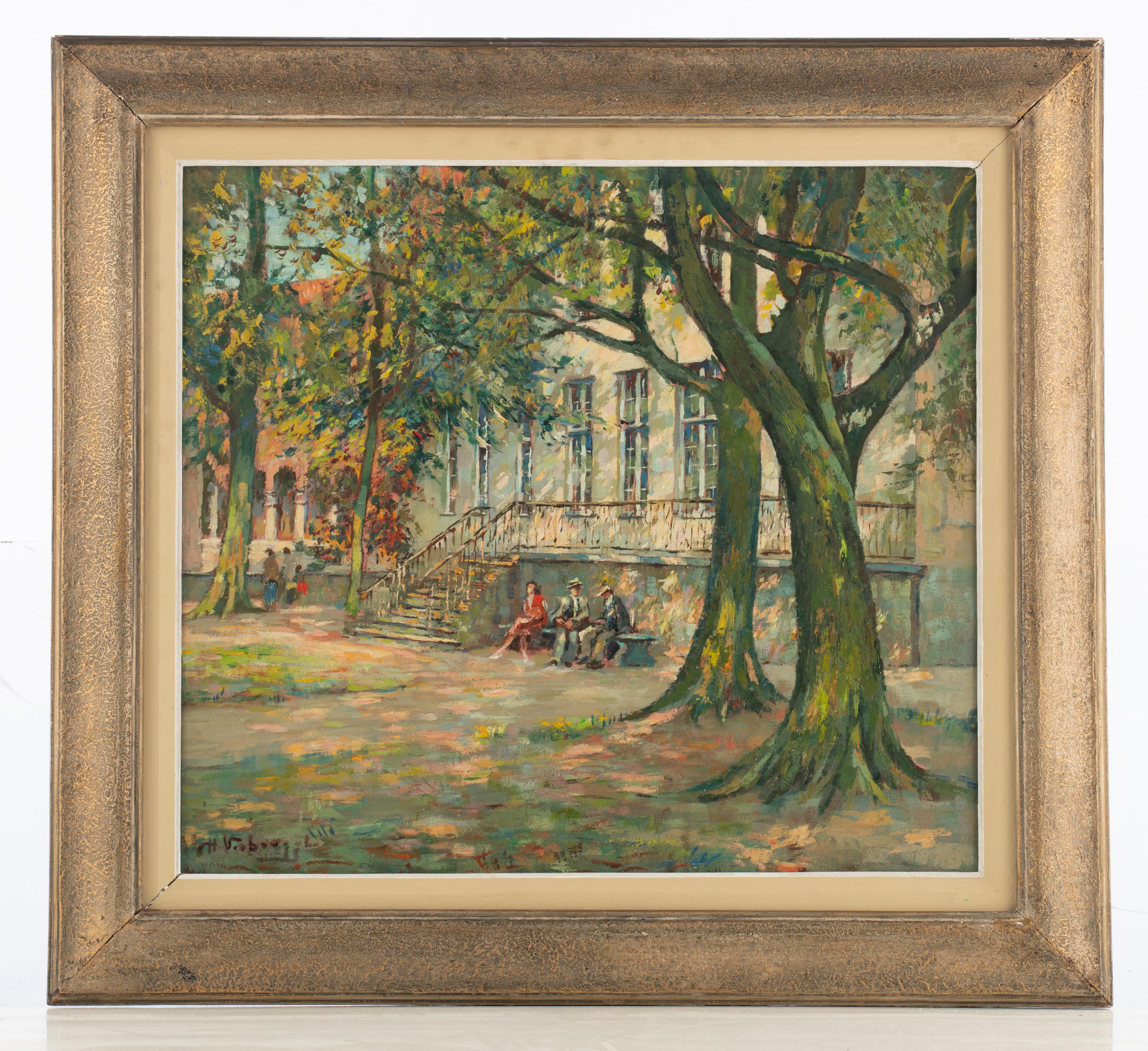 Verbrugghe Ch., 'Jardin Gruuthuse … Bruges', oil on board, 54 x 60 cm, Is possibly subject of the SA - Image 2 of 6