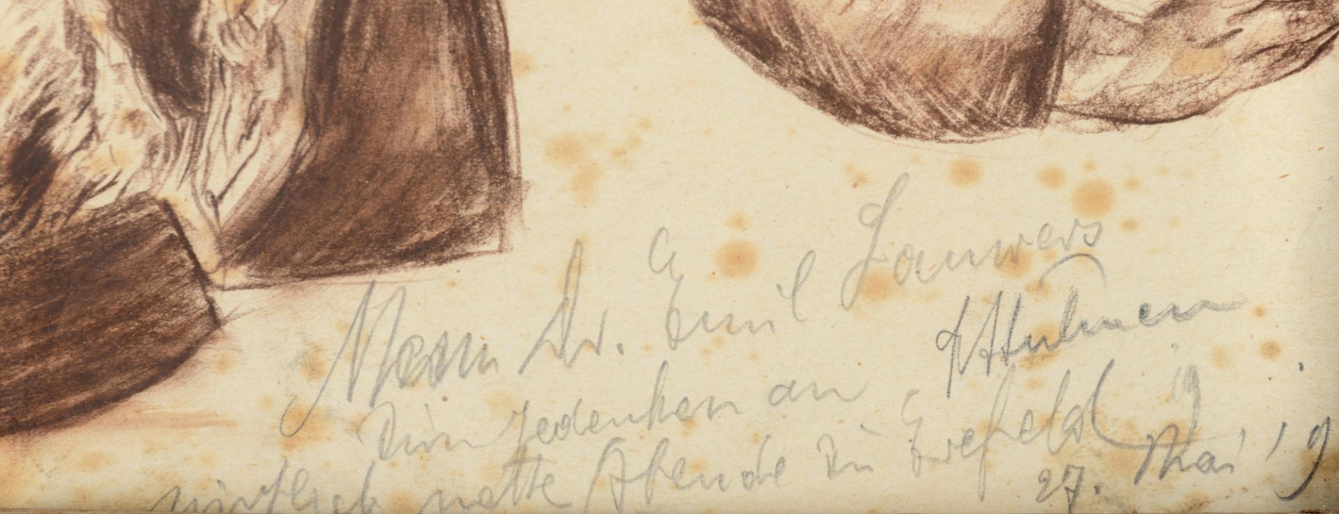 Indistinctly signed (Fritz Herlinnen?), a collection of German expressionist drawings, pencil, charc - Bild 6 aus 10