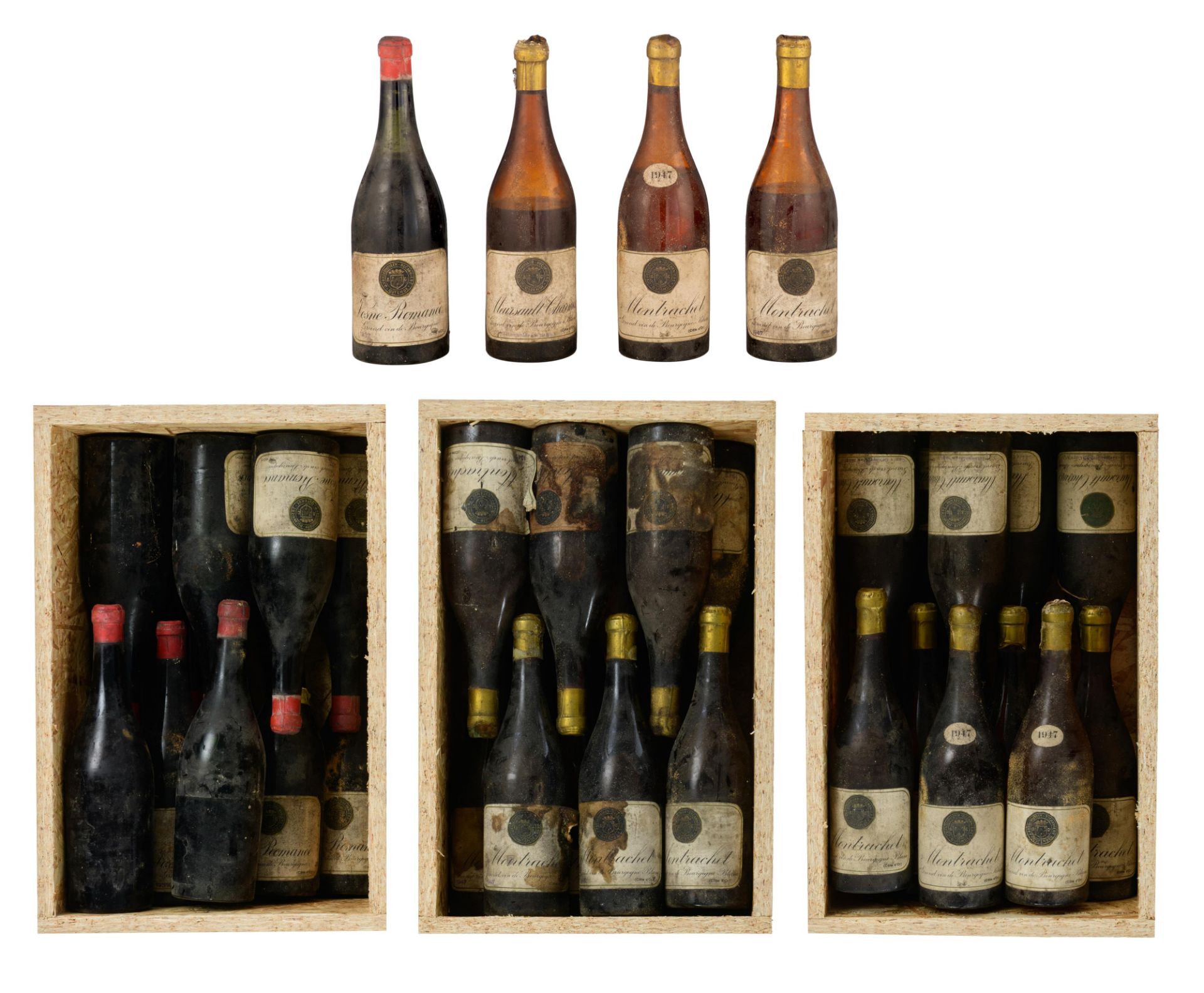 A series of J. Vandermeulen - DecanniŠre (Ostend - Belgium) bottled wines (standard size), 13 bottle