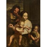 No visible signature, Joseph and Mary holding the Holy Child playing with the young Saint John The B