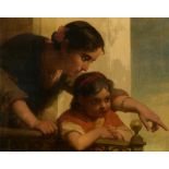 No visible signature (in the manner of Cesare Dell'Acqua), a mother with her child, oil on canvas, 6