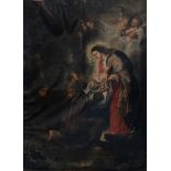 No visible signature (after Peter Paul Rubens), the Madonna and Holy Child appear to Saint Francis,