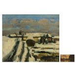 Apol A., a rural view in winter, oil on canvas, 50 x 60 cm. Added: Frank L., a cloudy view on Bruges