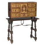 An exceptional Baroque and Moorish inspired Spanish vargue¤o, decorated with richly carved and gilt