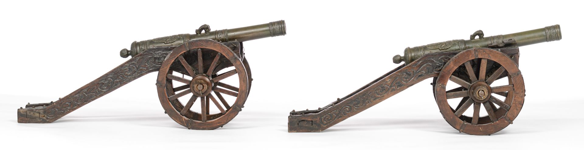 A pair of miniature bronze cannons, with the coat of arms of Dinant and inscription 'Nollet-Macret D - Bild 2 aus 7