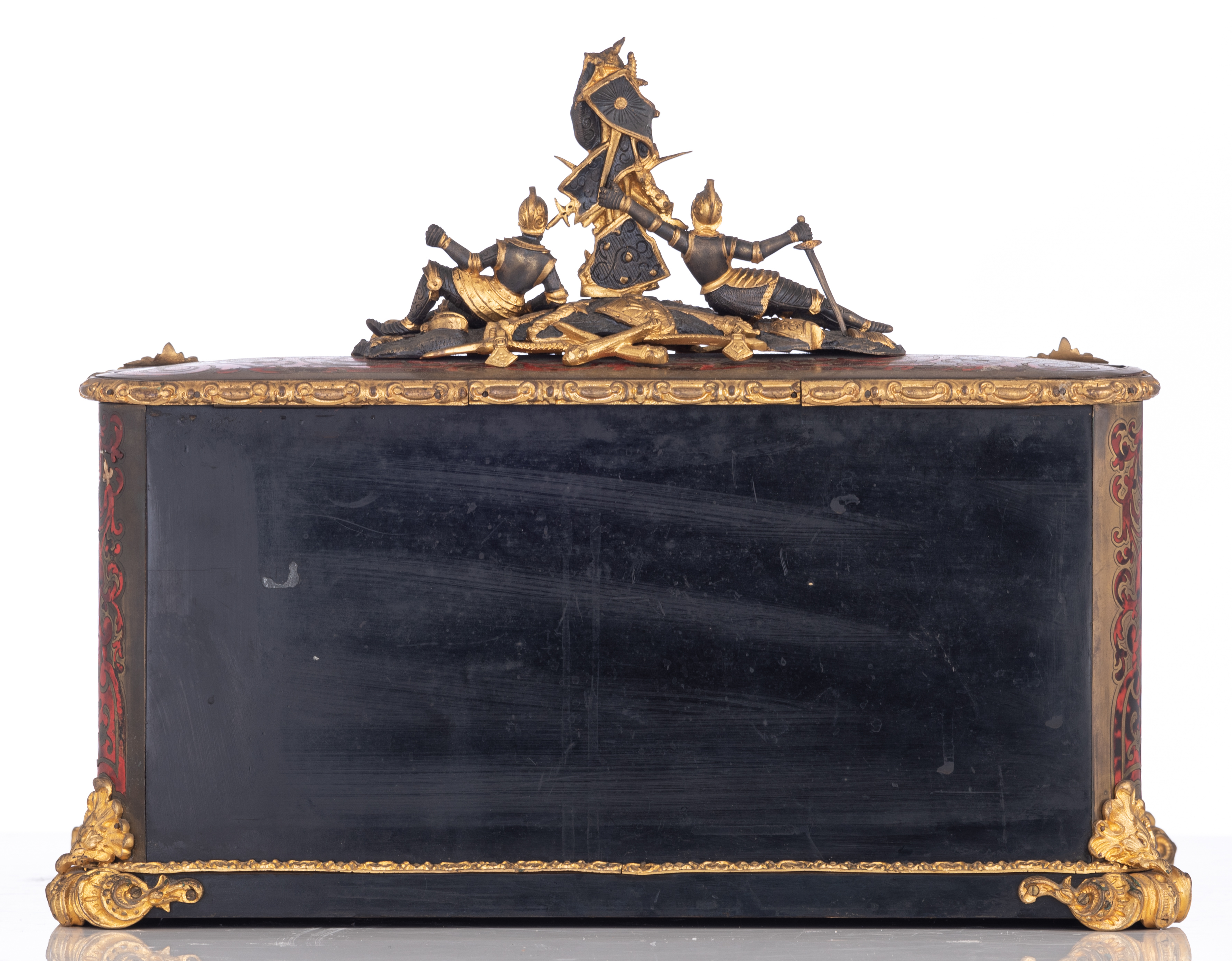 A fine Historicism Revival Napoleon III Boulle work walnut '‚critoire', with gilt bronze mounts and - Image 4 of 15