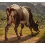 Voogd H., the grazing cow, dated 1817, oil on canvas, 48 x 61 cm