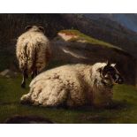 (Verboeckhoven E.) and Jones R., sheep in a mountainous landscape, oil on canvas, 39,5 x 56,5 cm