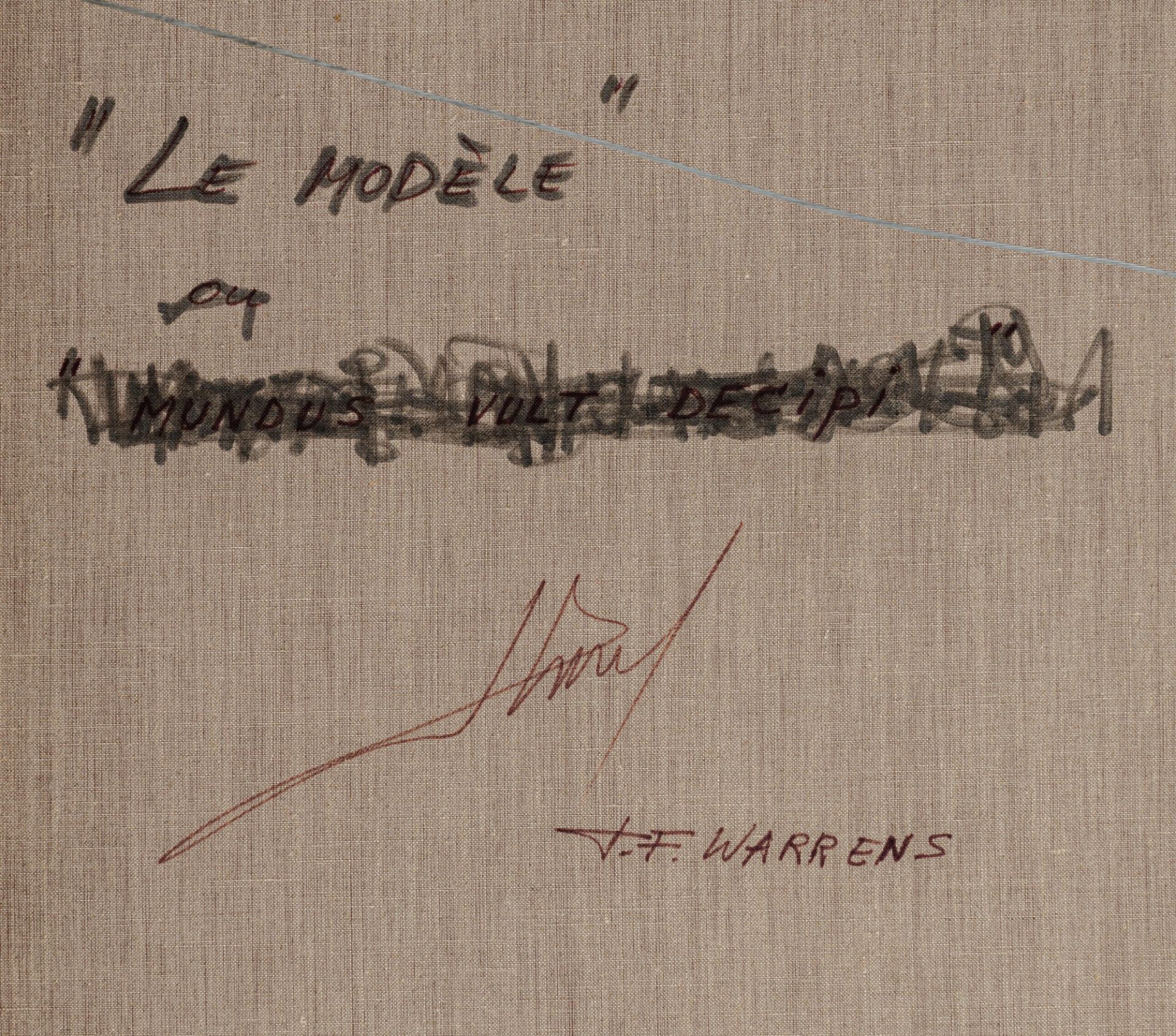 Warrens T., 'Le modŠle', oil on canvas, 90 x 130 cm, Is possibly subject of the SABAM legislation / - Bild 4 aus 6
