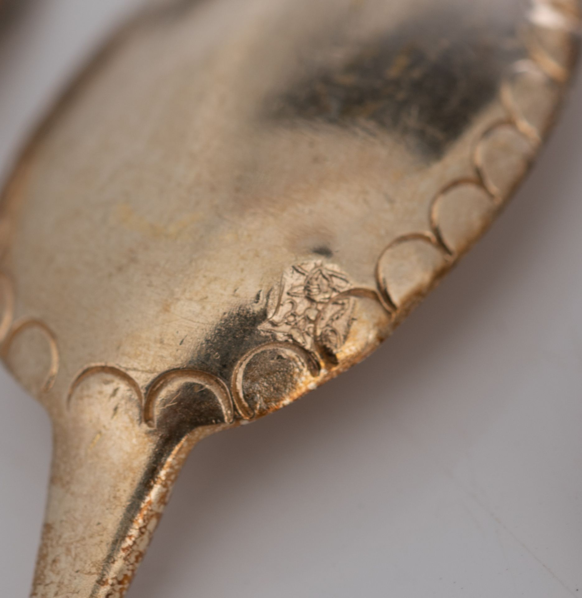 A set of eight Neoclassical silver salts with the blue glass liners and the matching spoons, French - Image 41 of 47