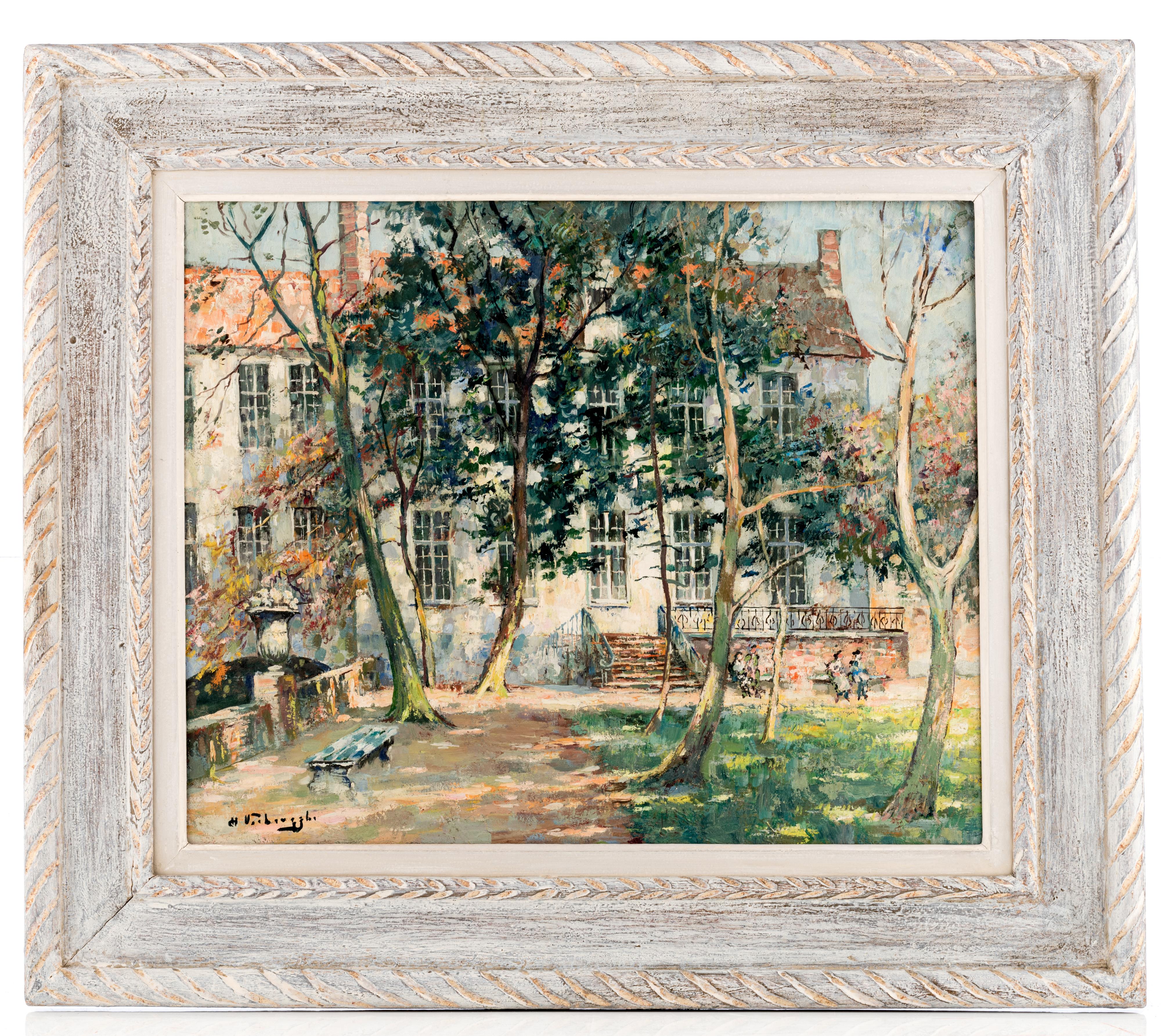 Verbrugghe Ch., 'Jardin de Gruuthuse … Bruges, le matin', oil on canvas, 50 x 61 cm - Image 2 of 6