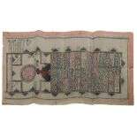 A Qajar illuminated royal document on paper concerning a marriage contract, dated on Rajab 1279 AH (