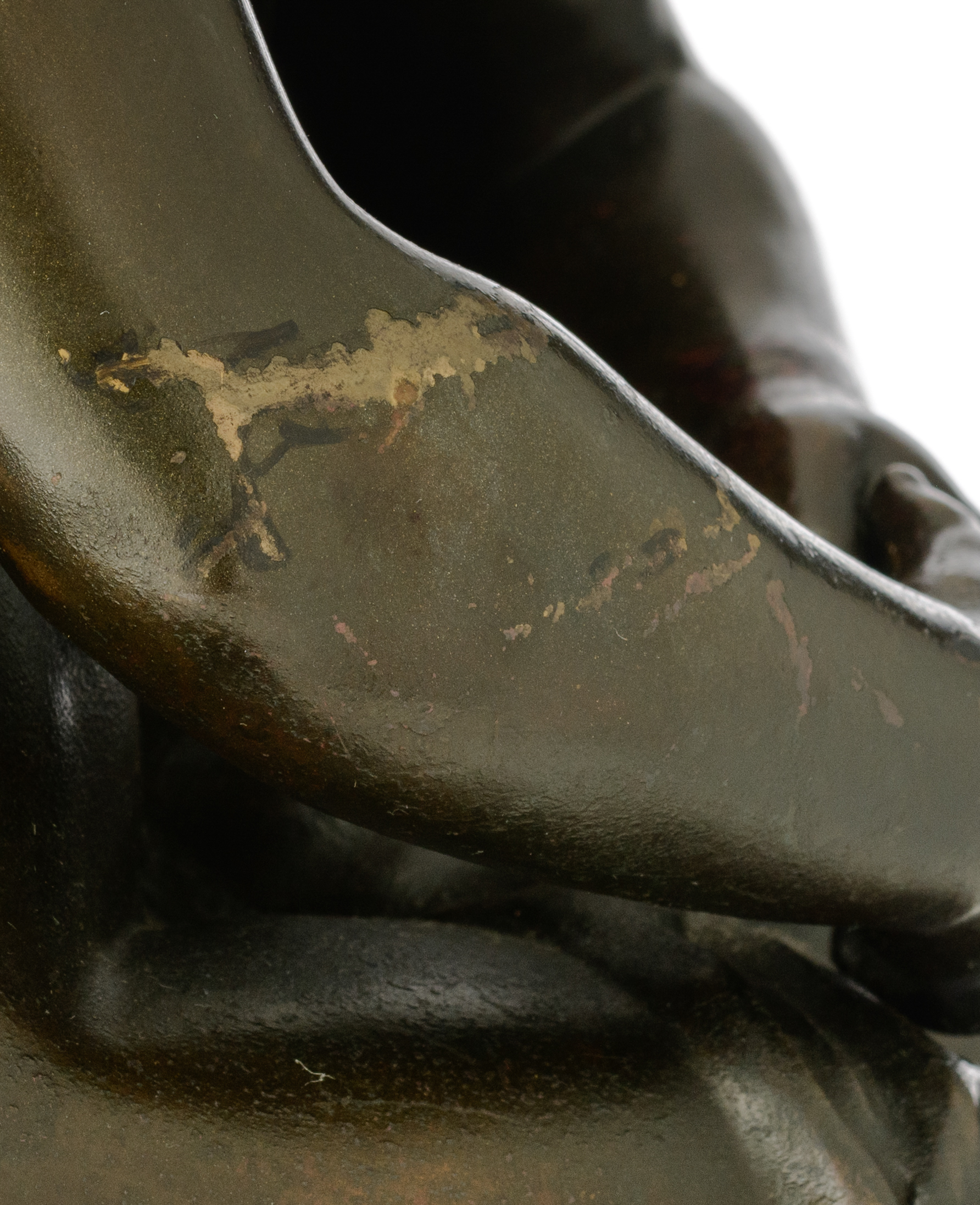 Moreau H., 'Un Secret', patinated bronze on a vert de mer marble base, H 67 - 70,5 (without and with - Image 7 of 9