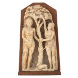 An Alabaster figural group, depicting Adam and Eve in the Garden of Eden, possibly Malines (?), 16th