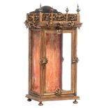 A richly carved gilt wooden Gothic Revival shrine, 19thC, H 73 - W 35 - D 31 cm