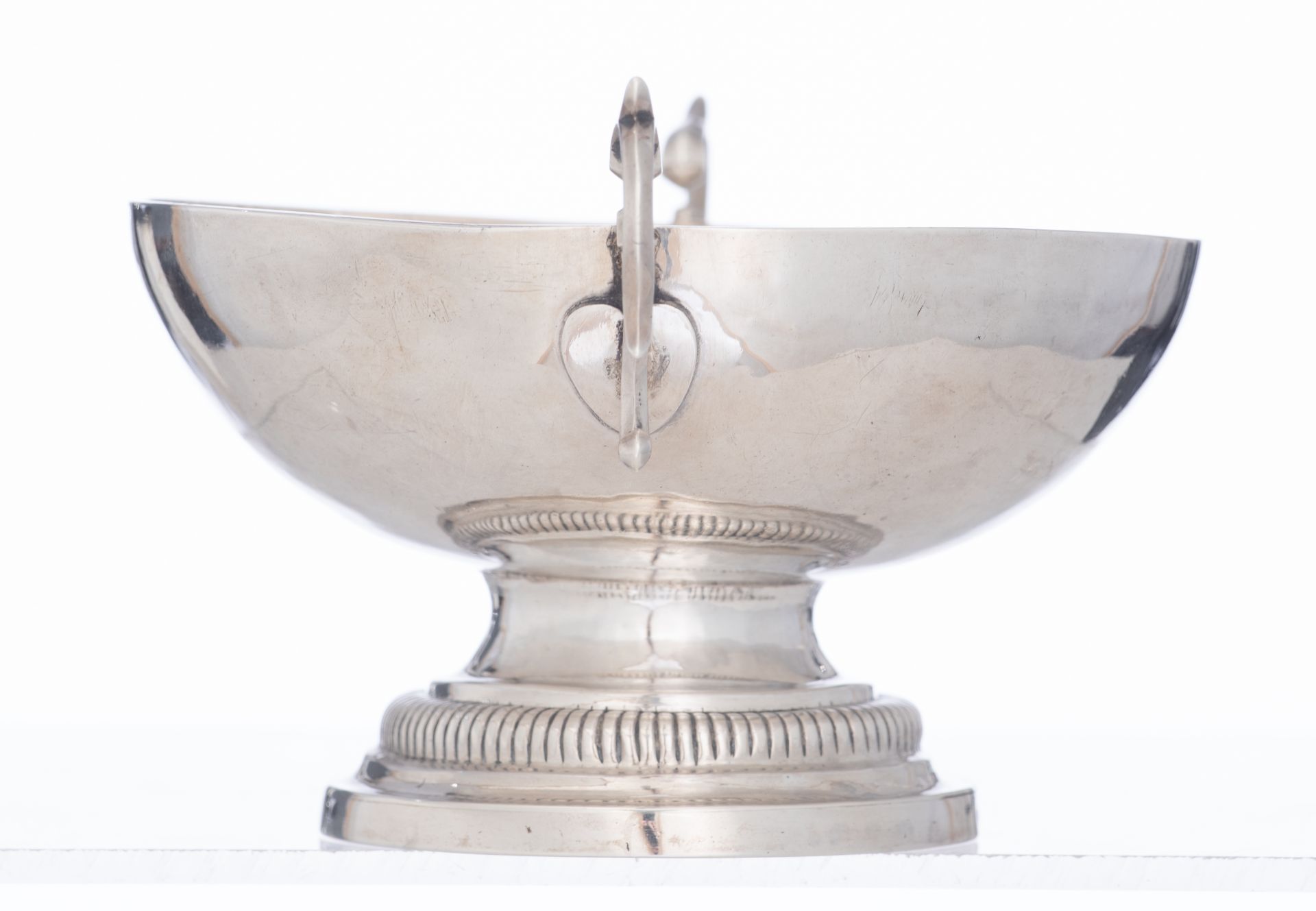 A fine Empire silver wedding cup monogrammed 'B.D.', hallmarked Dijon (1809-1819), 950/000, H 8,5 - - Image 4 of 13