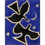 Braque G., the flying birds, silkscreen, 41 x 52 cm, Is possibly subject of the SABAM legislation /