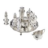 A collection of English silverware (all marked London and sterling), consisting of a fine George III