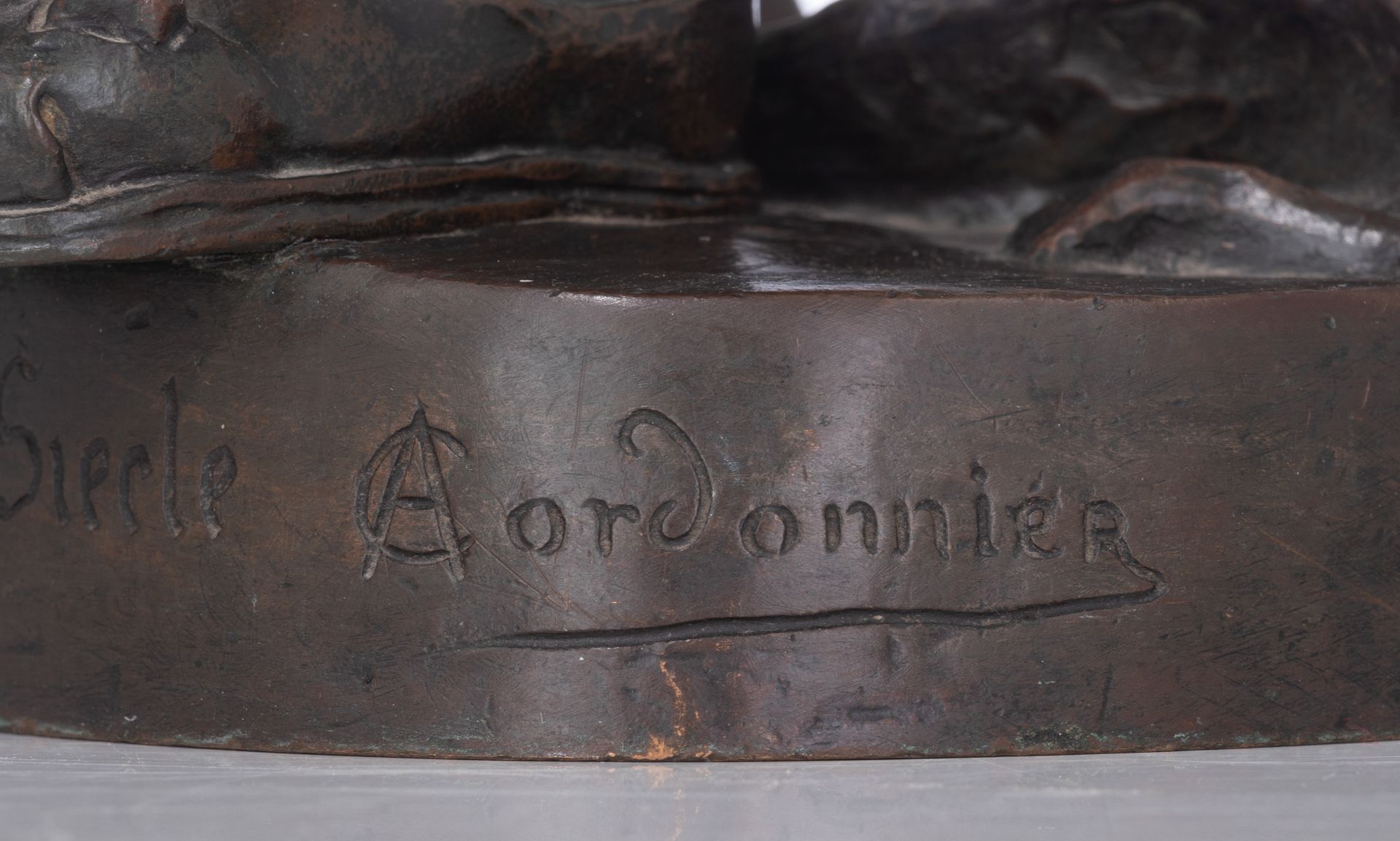 Cordonnier A., 'Heraut d'Armes XVe SiŠcle (Hotel de Ville de Paris)', patinated bronze, H 90 cm - Image 7 of 8