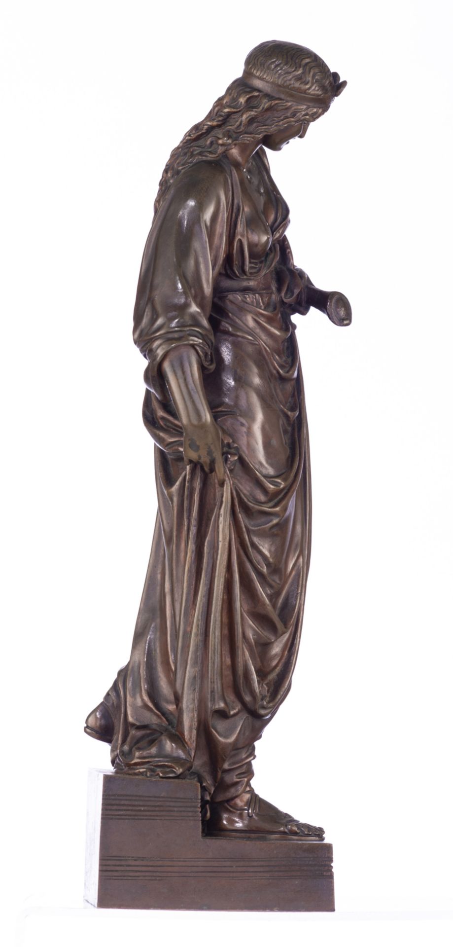 Dumaige H., Salome, patinated bronze, H 38,5 cm - Image 4 of 6