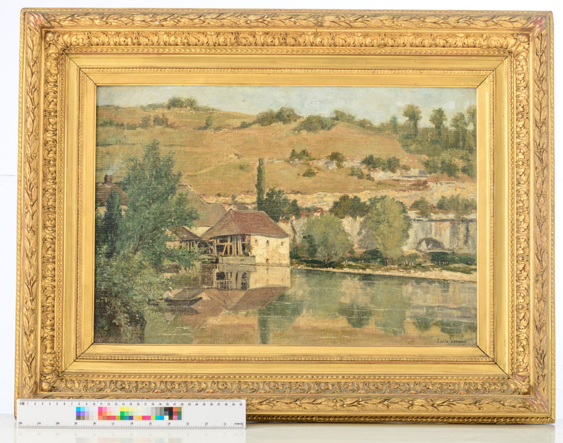 Vernier E., a Southern view near the water, oil on canvas, 38 x 55,5 cm - Bild 7 aus 7