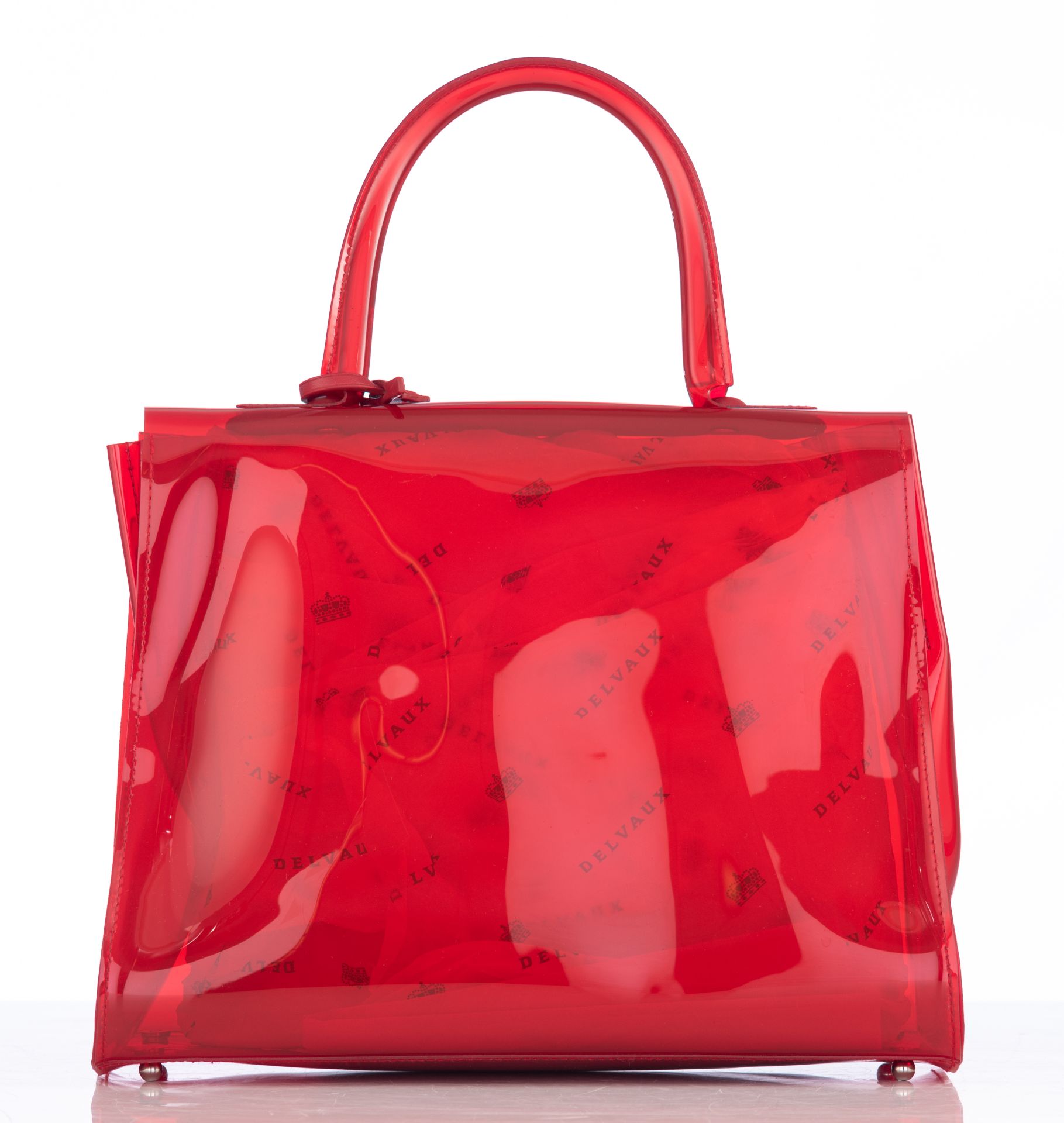 A vinyl Delvaux Brillant Chaperon Rouge MM handbag, H 22 - W 29 - D 14,5 cm - Image 5 of 13