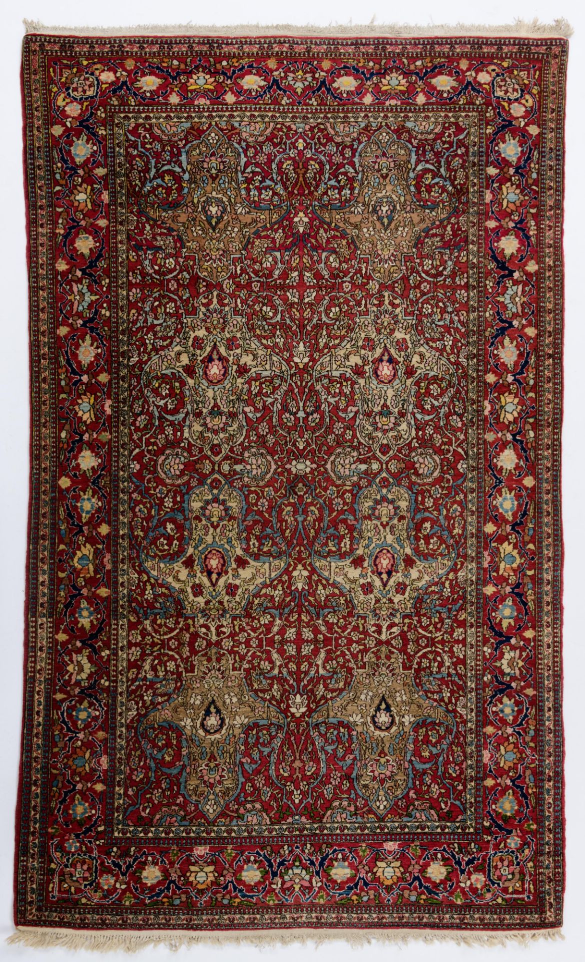An Oriental Kashan carpet, decorated with the tree of life, added: a floral decorated carpet, 138 x - Bild 2 aus 13