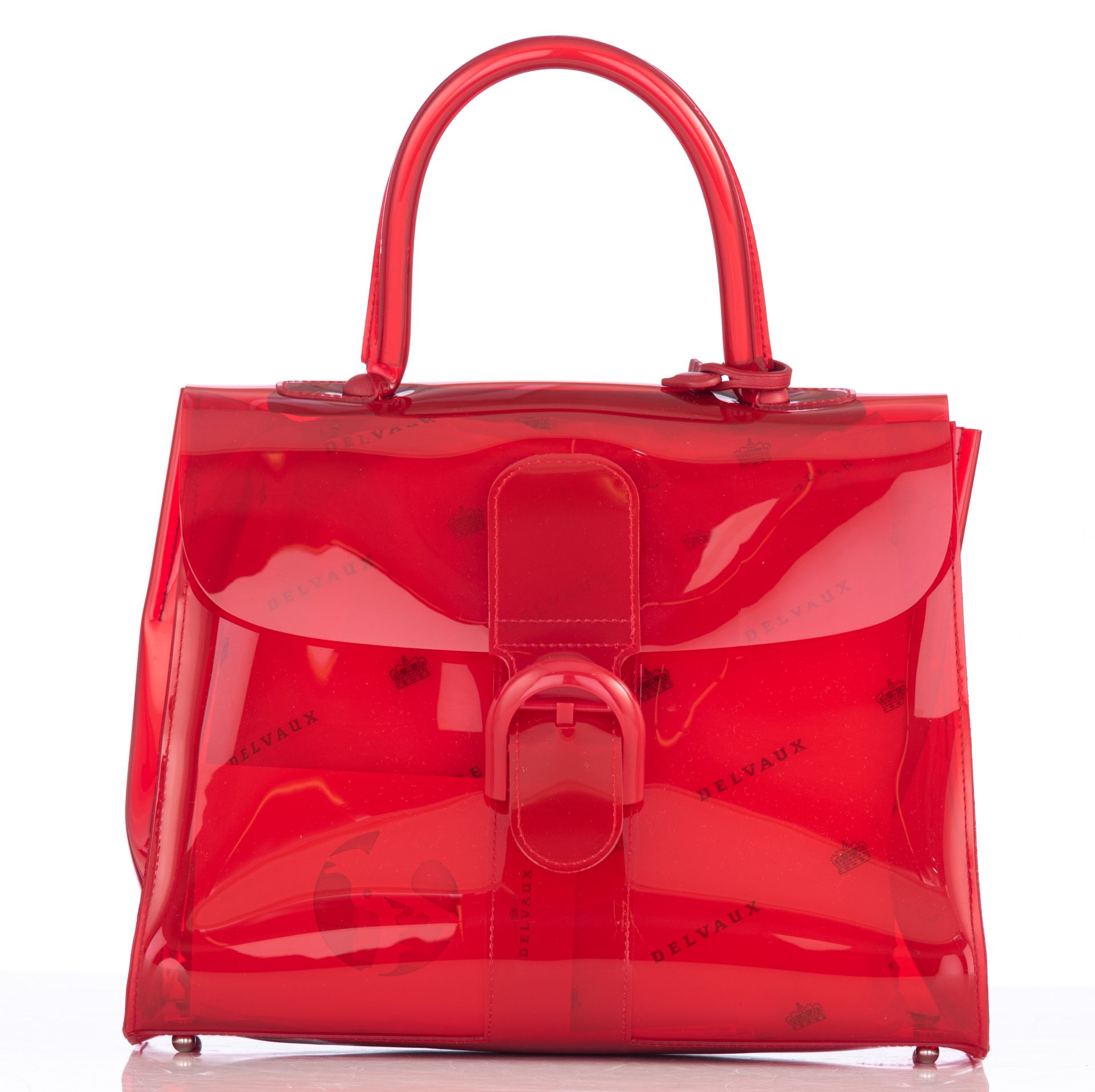 A vinyl Delvaux Brillant Chaperon Rouge MM handbag, H 22 - W 29 - D 14,5 cm - Image 3 of 13