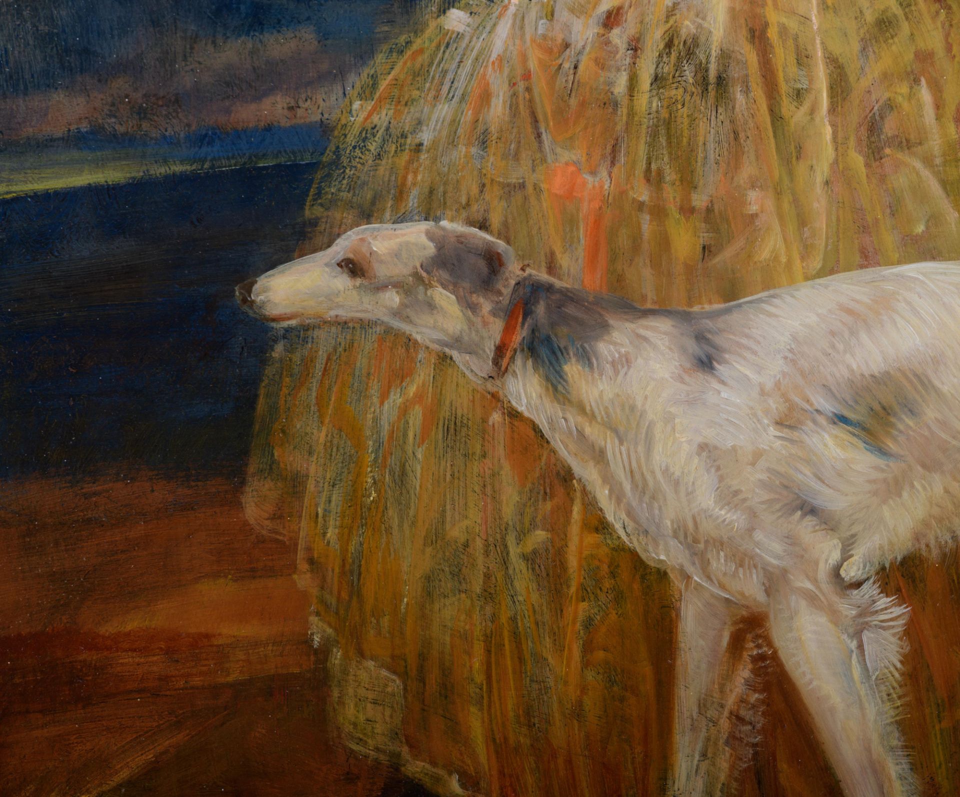 Van Belle K., a well-dressed lady with her dog in the night, oil on hardboard, 50 x 62 cm. Added: In - Image 8 of 9