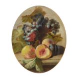 De Noter J., a still life with fruit, oil on canvas on cardboard, 28,5 x 34,5 cm
