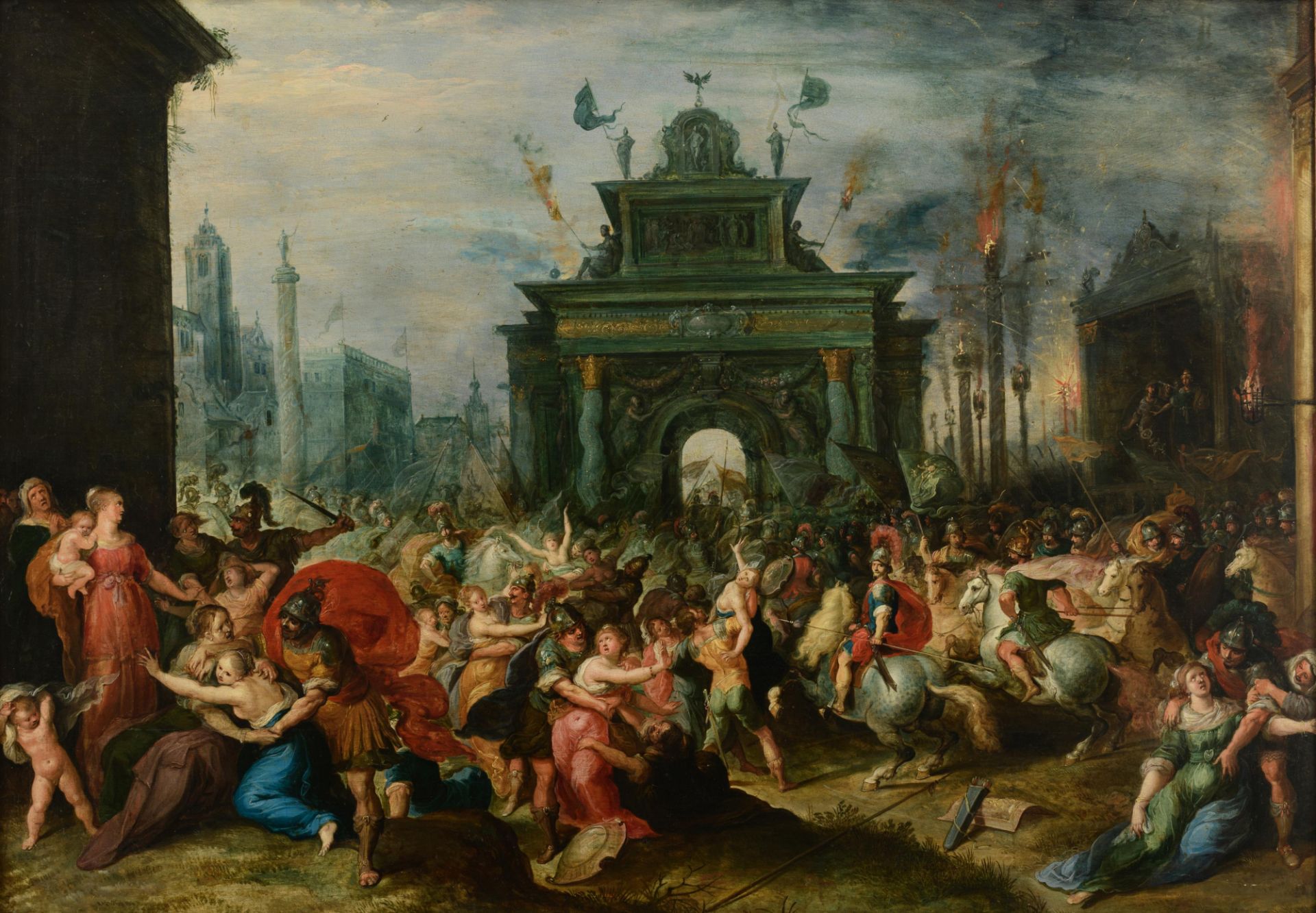 Attributed To Frans Francken The Younger (Signed to the lower right corner 'Frans...F[Ecit]'),