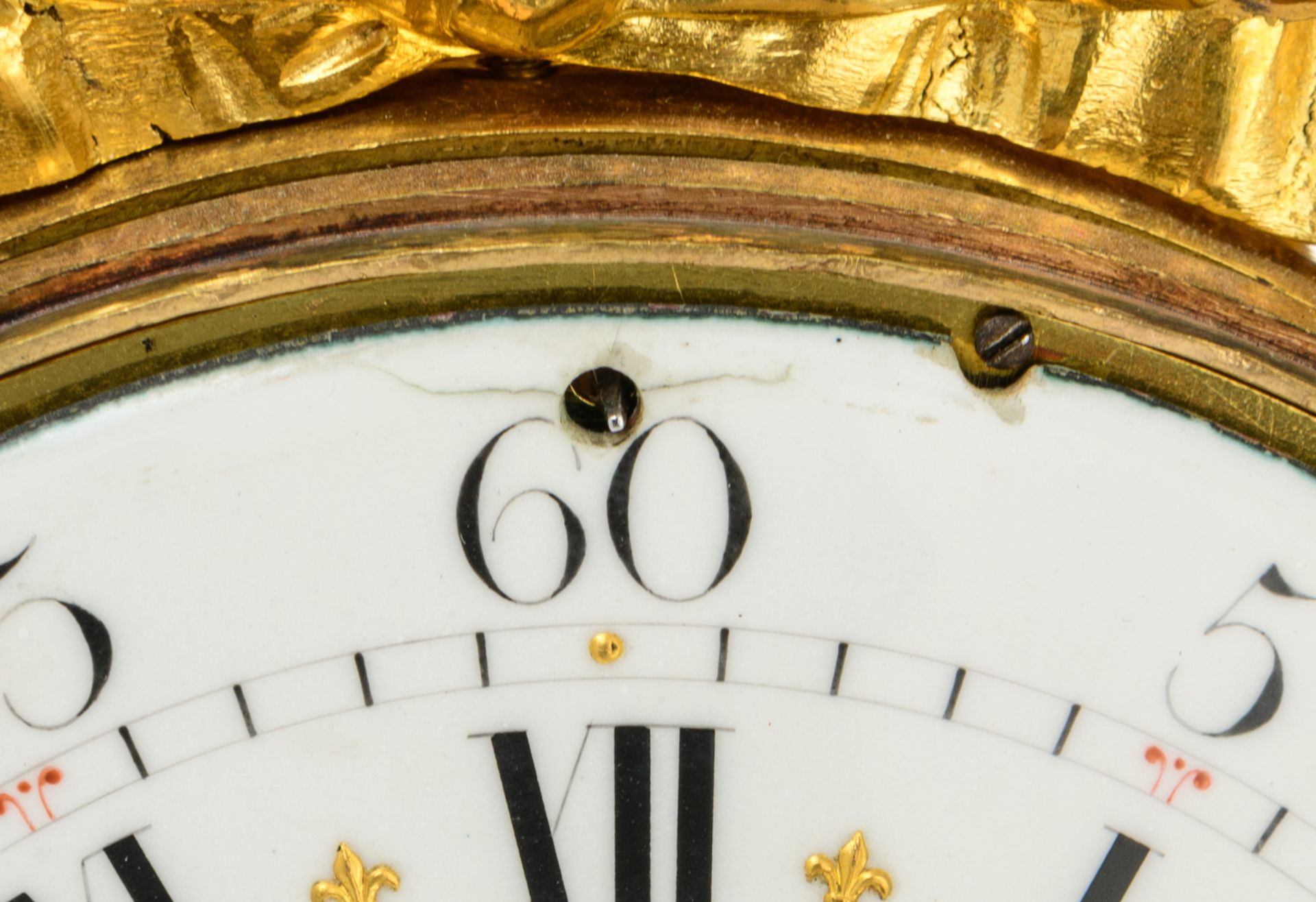 A fine Carrara marble, gilt and patinated bronze Empire mantle clock 'Aux Mar‚chaux', the white enam - Bild 9 aus 12
