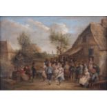 No visible signature, 'The Peasant Wedding', in the manner of David II Teniers, 18thC, oil on an oak