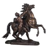 No visible signature, (after Guillaume Coustou), the Marly horse, patinated spelter, H 55 - W 62 cm